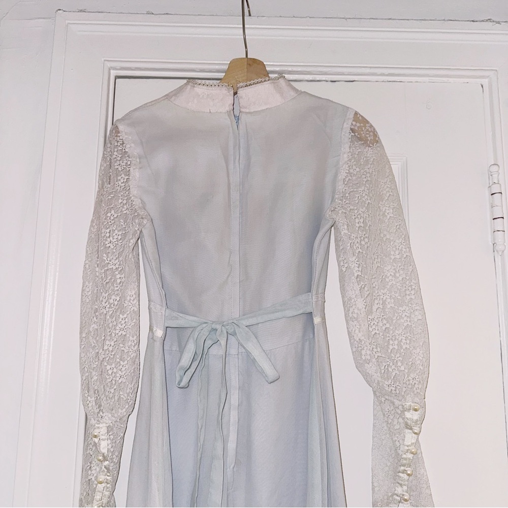Vintage Gunne Sax Era Lace Long Sleeve Boho Bohemian Maxi Dress Cottagecore - Picture 3 of 11